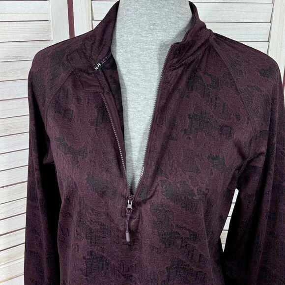 Spyder Active Half Zip Mock Neck Pullover Top Plum Purple Medium - Picture 8 of 15